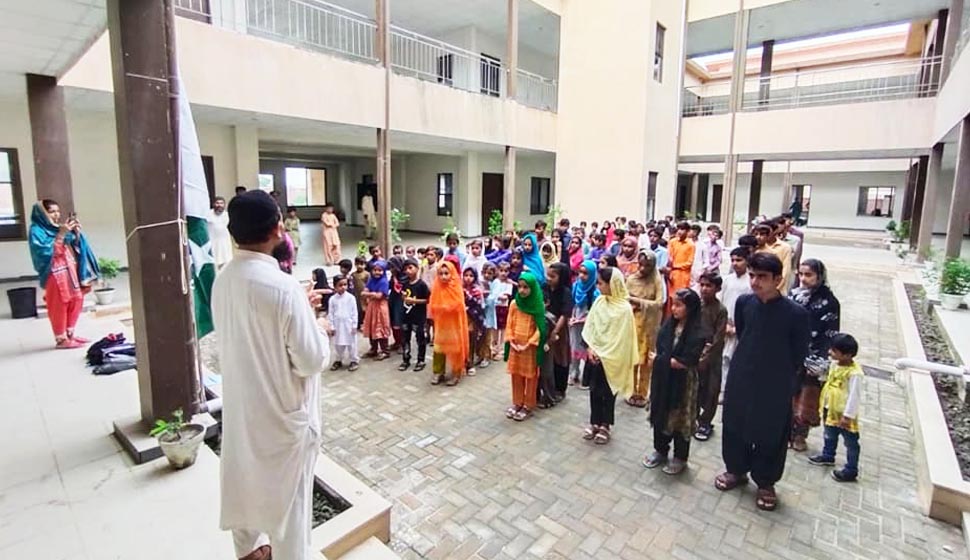 Morning Assembly by Students of PSMB.